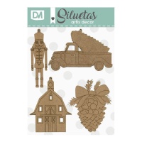 Figuras de madera de Navidad - Artis decor - 4 unidades