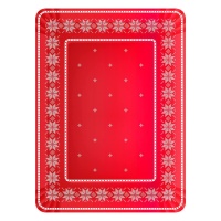 Bandeja de cartón rectangular de Navidad bordado rojo de 25 x 34 cm - 1 unidad