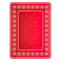 Bandeja de cartón rectangular de Navidad bordado rojo de 25 x 34 cm - 1 unidad