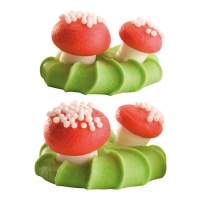 Figuras de azúcar de setas con base verde - Dekora - 84 unidades