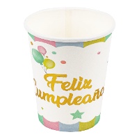 Vasos de Feliz Cumpleaños Pastel - 8 unidades