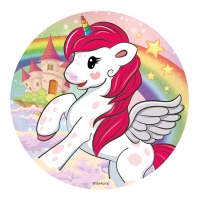 Papel de azúcar de unicornios de 16 cm