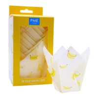 Cápsulas tulipán de papel para muffins de bananas - PME - 24 unidades