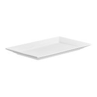 Bandeja de 34,5 x 20,5 x 2,5 cm de porcelana blanca