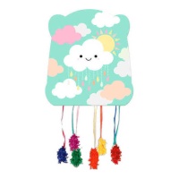 Piñata de nube arcoiris de 28 x 33 cm - 1 unidad