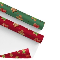 Papel de regalo Sweet Christmas de 0,7 x 2 m - 1 unidad