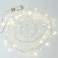 Guirnalda de luces leds con ramtas de 100 bombillas a pilas - 2,21 m