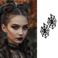 Pendientes de telaraña negros - 1 par