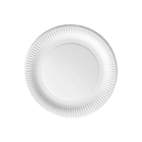 Platos de 23 cm redondos de cartón biodegradable blanco con cenefa - 25 unidades