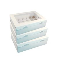 Caja para 24 mini cupcakes blanca de 33 x 25 x 7,5 cm - Pastkolor - 5 unidades