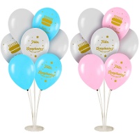 Centro de mesa con globos de feliz cumpleaños - 30 piezas