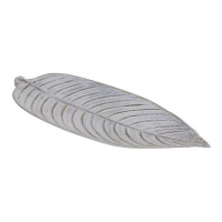 Bandeja decorativa de hoja blanca de 45,5 cm - DCasa