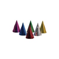 Sombreros de fiesta metalicos de colores surtidos - 6 unidades