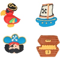Figuras de azúcar de Piratas y loros - 8 unidades
