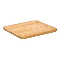 Bandeja de 25 x 25 cm de bambú cuadrada para aperitivos