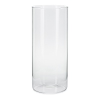 Portavelas de cristal en tubo de 10 x 23 cm