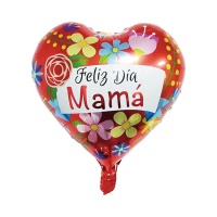 Globo de Feliz día mamá de corazón rojo de 45 cm