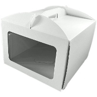 Caja de 35 x 35 x 16 cm para tarta con asa y ventana - Azucren