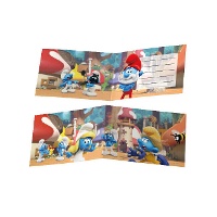 Invitaciones de Pitufos - 6 unidades