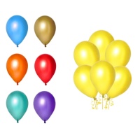 Globos de látex de 30 cm metalizados de colores - 10 unidades