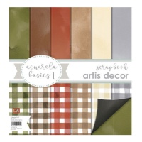 Kit de papeles scrapbooking de Acuarela - Artis decor