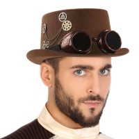 Sombrero Steampunk marrón