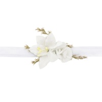 Pulsera para dama de honor de flores blanca