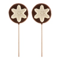 Piruleta de estrella navideña de nube y chocolate de 35 gr - Dekora - 1 unidad