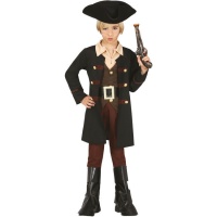 Disfraz de pirata negro y marrón para niño