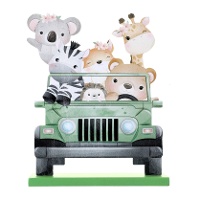 Centro de mesa de animales safari de 15 x 4 x 18,5 cm
