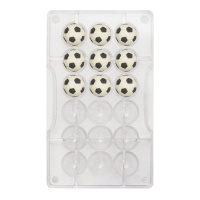 Molde de balón de fútbol para chocolate de 20 x 12 cm - Decora - 18 cavidades