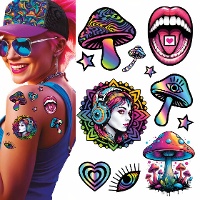 Tatuajes temporales Psicodélico setas