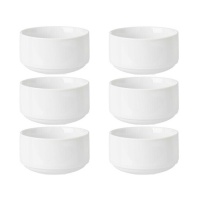 Bol de 0,35 L redondo de porcelana apilable - 6 unidades