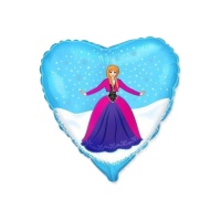 Globo Snow Princess pelirroja de corazón de 45 cm - Conver Party
