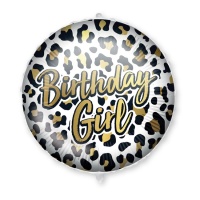 Globo redondo de Happy Birthday leopardo de 46 cm - Procos