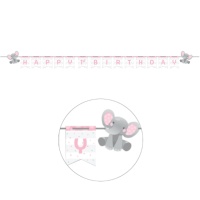 Guirnalda de Elephant Baby Girl de 2,49 m