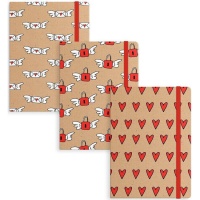 Libreta craft corazones Amor de 14,5 x 10,5 cm - 1 unidad
