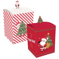 Caja regalo de 20 x 15 cm de Papá Noel - 1 unidad