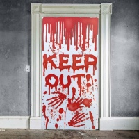 Póster para puerta Keep Out ensangrentado de 76 x 152 cm