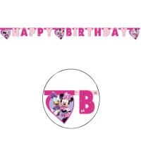 Guirnalda de Happy Birthday de Minnie y Daisy rosa - 2 m