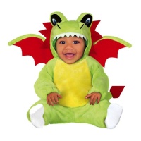Disfraz de dragón verde con alas para bebé