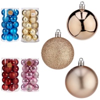 Bolas de Navidad surtidas de 8 cm - 20 unidades