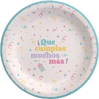 Platos de Cumpleaños de 23 cm - 6 unidades