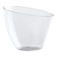 Vasitos de 140 ml de plástico transparente forma ovalada - Dekora - 100 unidades
