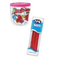 Regaliz rojo de fresa relleno - envase individual - Fini Tubes - 50 unidades