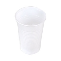 Vasos de 220 ml de plástico blanco - 100 unidades