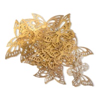 Obleas de mariposas metalizadas doradas - Crystal Candy - 22 unidades