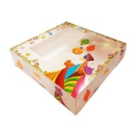 Caja para roscón de Reyes de 28 x 28 x 8 cm - Sweetkolor