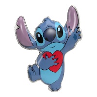 Globo de forma de Stitch Corazón de 78 x 74 cm