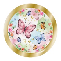 Platos de Butterfly Shimmer de 23 cm - 8 unidades